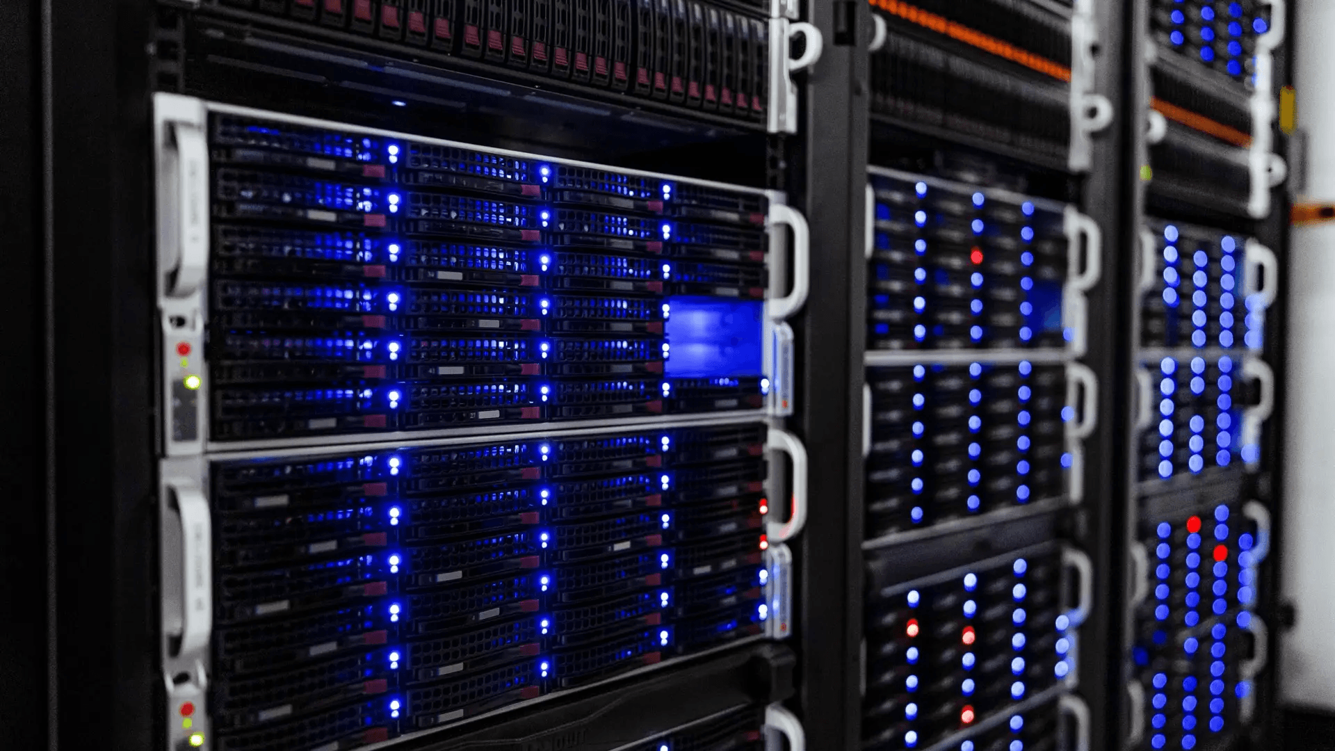 Real server racks at NOIRLab headquarters, representing the operator infrastructure behind encrypted messaging apps.