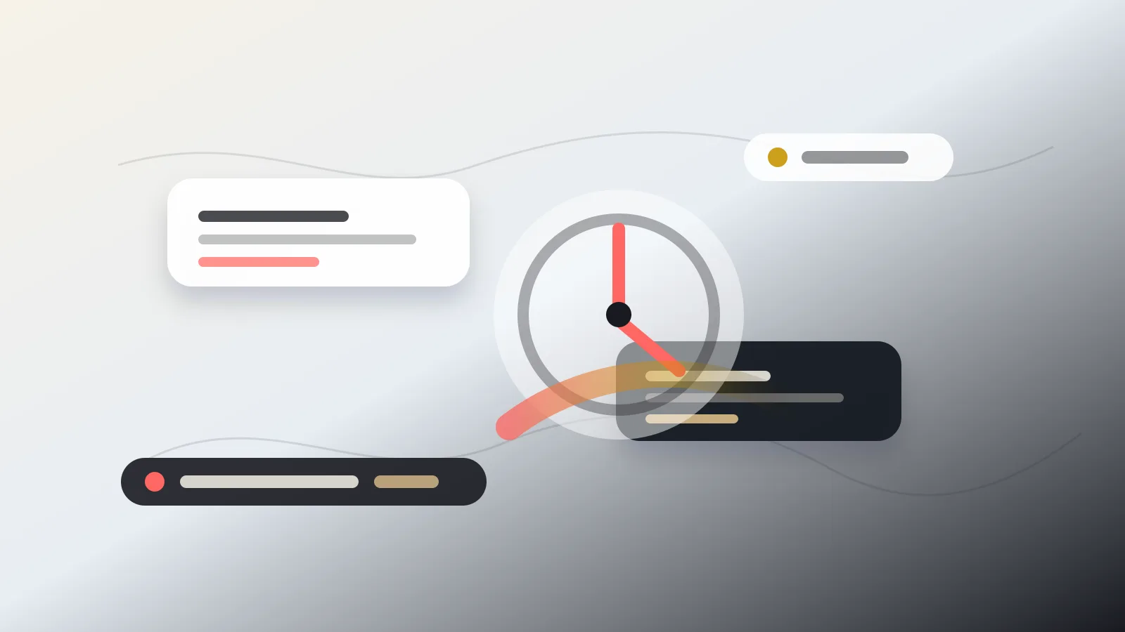 Encrypted chat bubbles fading into a timer, representing disappearing messages privacy limits.
